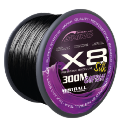 Shiro Silk Catfish Braided Line X8 - Black 300m – Średnica 0,80 mm, Wytrzymałość 83,20 kg, Opakowanie 1 szt/pcs