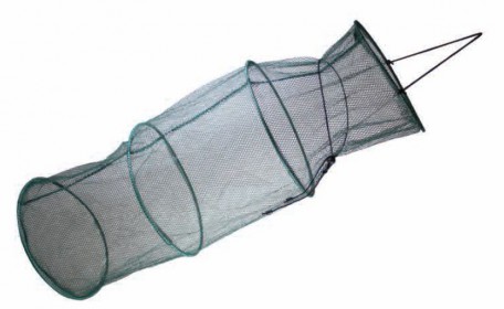 Siatka na ryby X1 – Długość 180cm, Ilość obręczy 7, Średnica obręczy 40cm, Rozmiar oczka 6x6mm, Kolor siatki Zielony