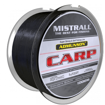Mistrall Admunson Carp Black 1000m – Średnica 0,40mm, Wytrzymałość 20,5 kg