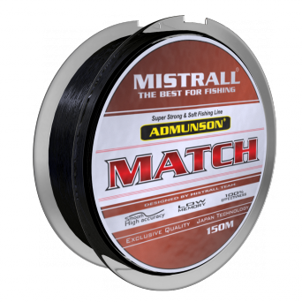 Admunson Match Black 150M – Średnica 0,25mm, Wytrzymałość 7,8kg