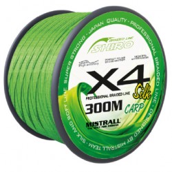 Shiro Silk Braided Line X4 - Green Carp 300M – Średnica 0,36 mm, Wytrzymałość 38,90 kg, Opakowanie 10 szt/pcs
