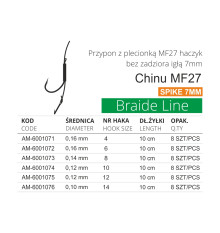 MF27 BL.BEZ.ZADZ.IG – Średnica 0,10MM, NR Haka 14, Dłżyłki 10CM