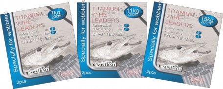 Przypon TITANIUM z agrafką Duolock – Długość 20cm, Wytrzymałość 15kg, Agrafka 1, Krętlik 6, Ilość w opakowaniu 2szt