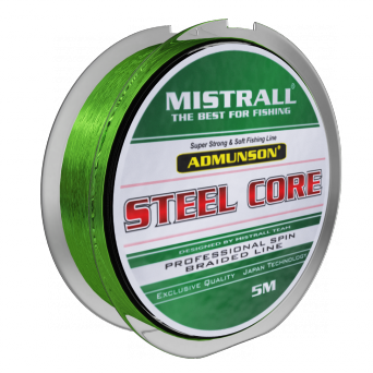 Admunson Steel Core Green 5M – Średnica 0,16mm, Wytrzymałość 21,50 kg