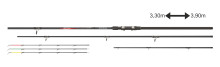 ZINO SCOPE FEEDER – Materiał Carbon, Długość 3,30m-3,90m, C.rzutowy do 120g / up to 120g, Waga 327 g, Składy 3+3, Dł.transportowa 169 cm