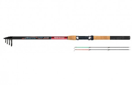 Atlantis Tele Feeder – Materiał Fiberglass, Długość 3,60 m, Ciężar rzutowy 30-90 g, Waga 379 g, Składy 5+2, Długość transportowa 86 cm