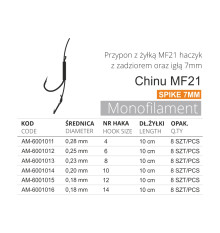 MF21 MONO.Z.ZADZIOREM i Igłą – Średnica 0,18MM, NR Haka 14, Dłżyłki 10CM