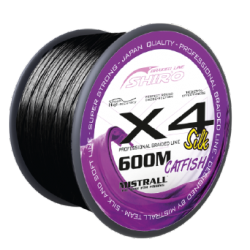 Shiro Silk Braided Line X4 - Black catfish 600M – Średnica 0,80 mm, Wytrzymałość 72,60 kg, Opakowanie 1 szt/pcs