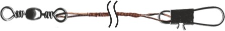 Przypon krętlik barrel z agrafką interlock – Długość 20/25/30cm, Wytrzymałość 5/9,5/13,8kg